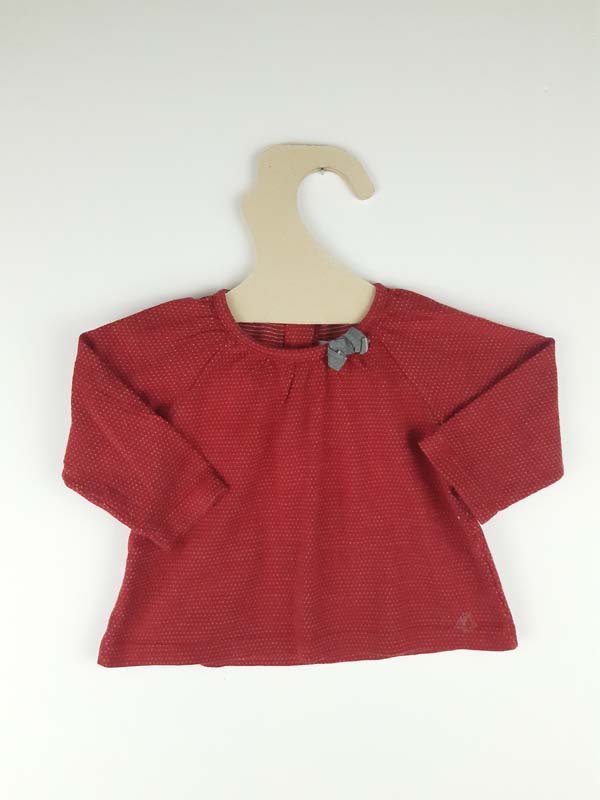 Petit bateau T-shirt LM rouge - 6 mois